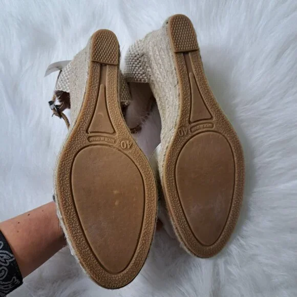 Barbour NEW Espadrille Wedge Sandals Size 7 Made In Spain - Picture 5 of 10